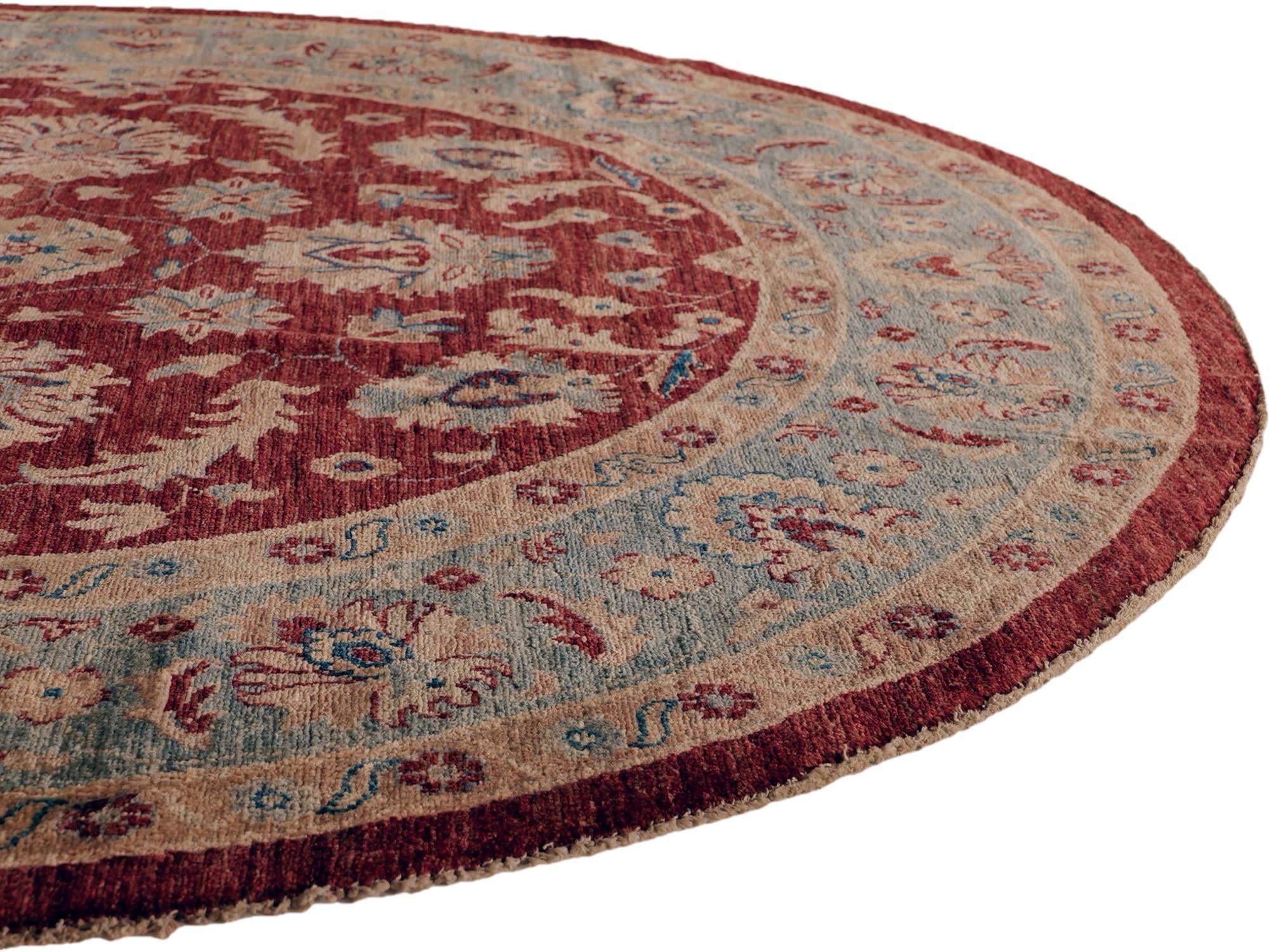 195cm x 200cm Hand Knotted Ziegler Round Rug