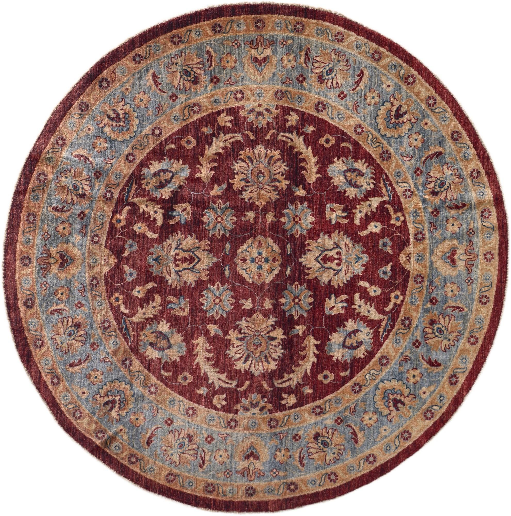 195cm x 200cm Hand Knotted Ziegler Round Rug