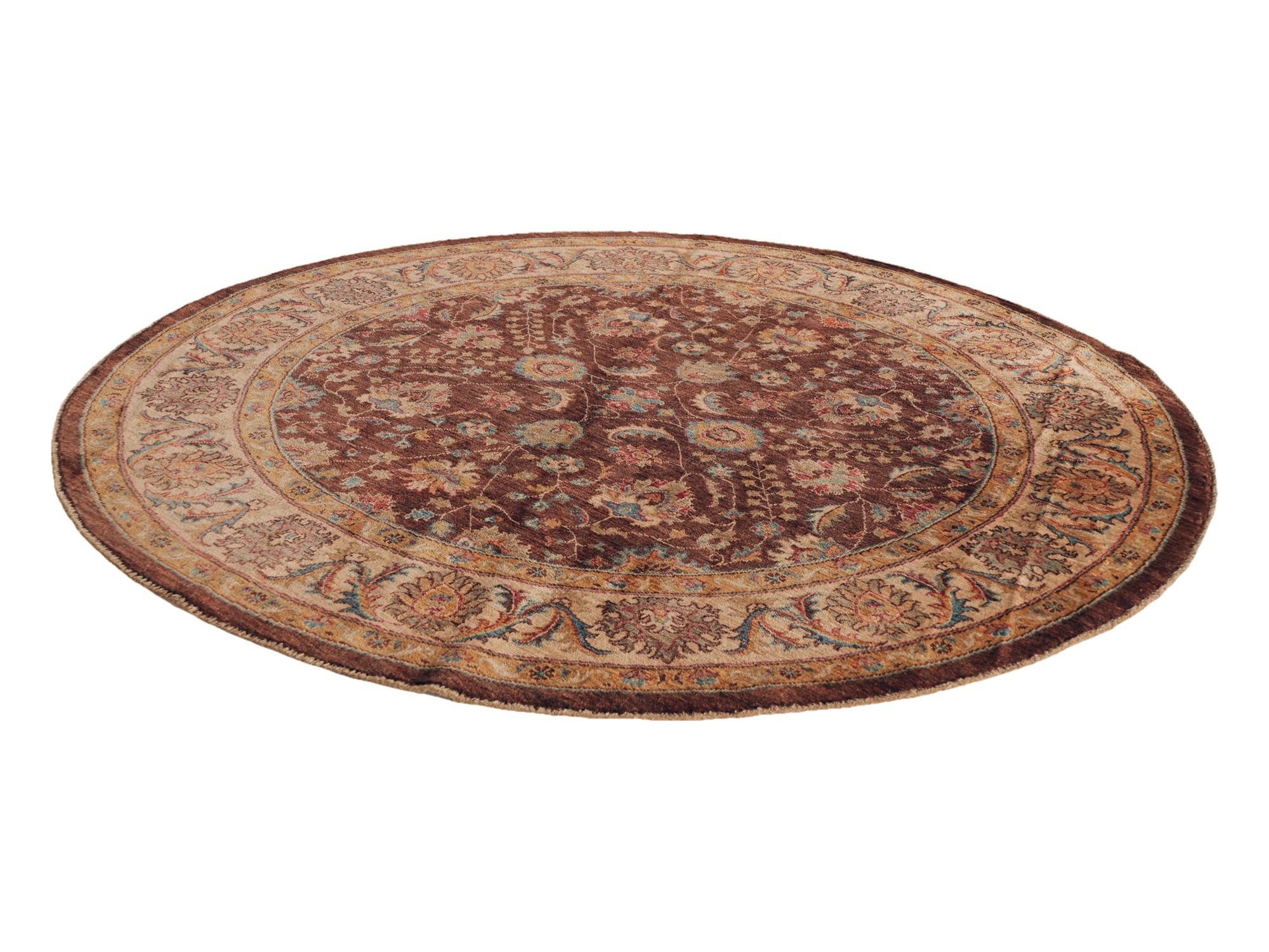 180cm x 180cm Hand Knotted Ziegler Round Rug