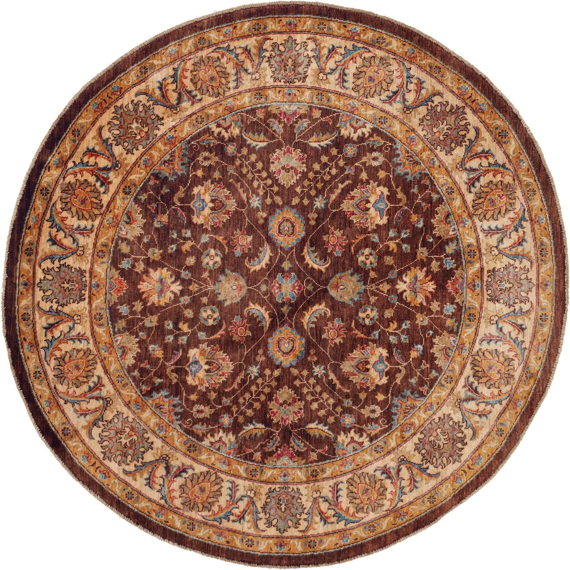 180cm x 180cm Hand Knotted Ziegler Round Rug