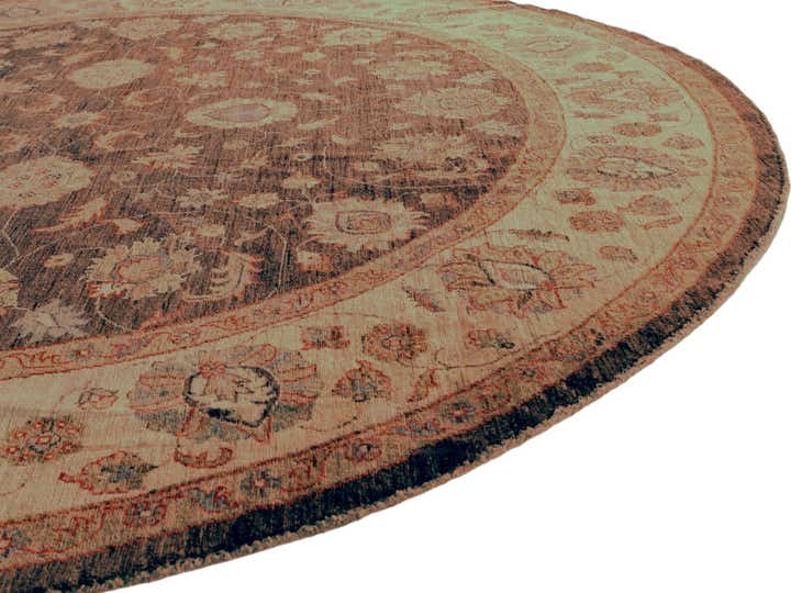 9' x 9' 1 Hand Knotted Ziegler Round Rug