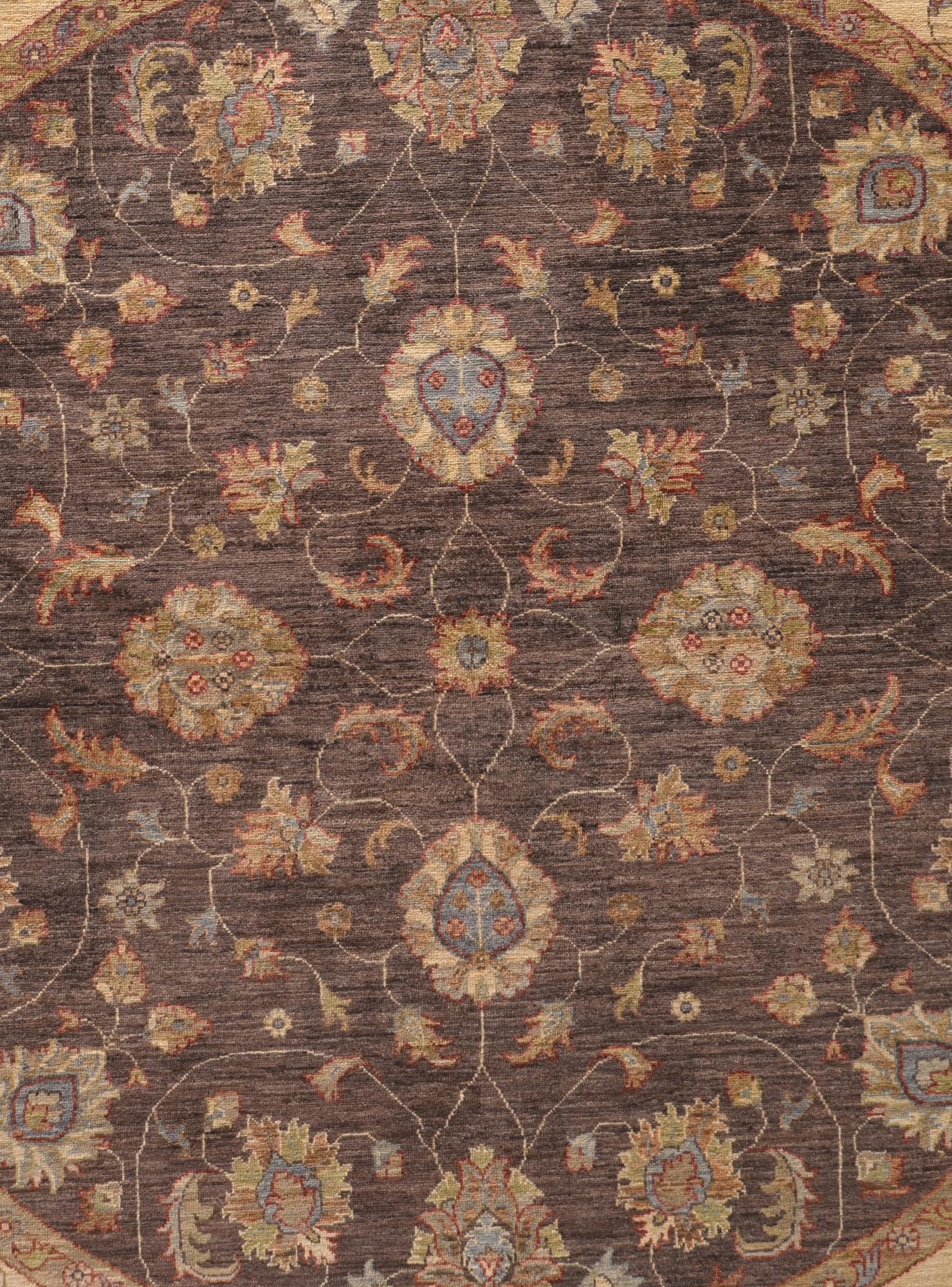 9' x 9' 1 Hand Knotted Ziegler Round Rug