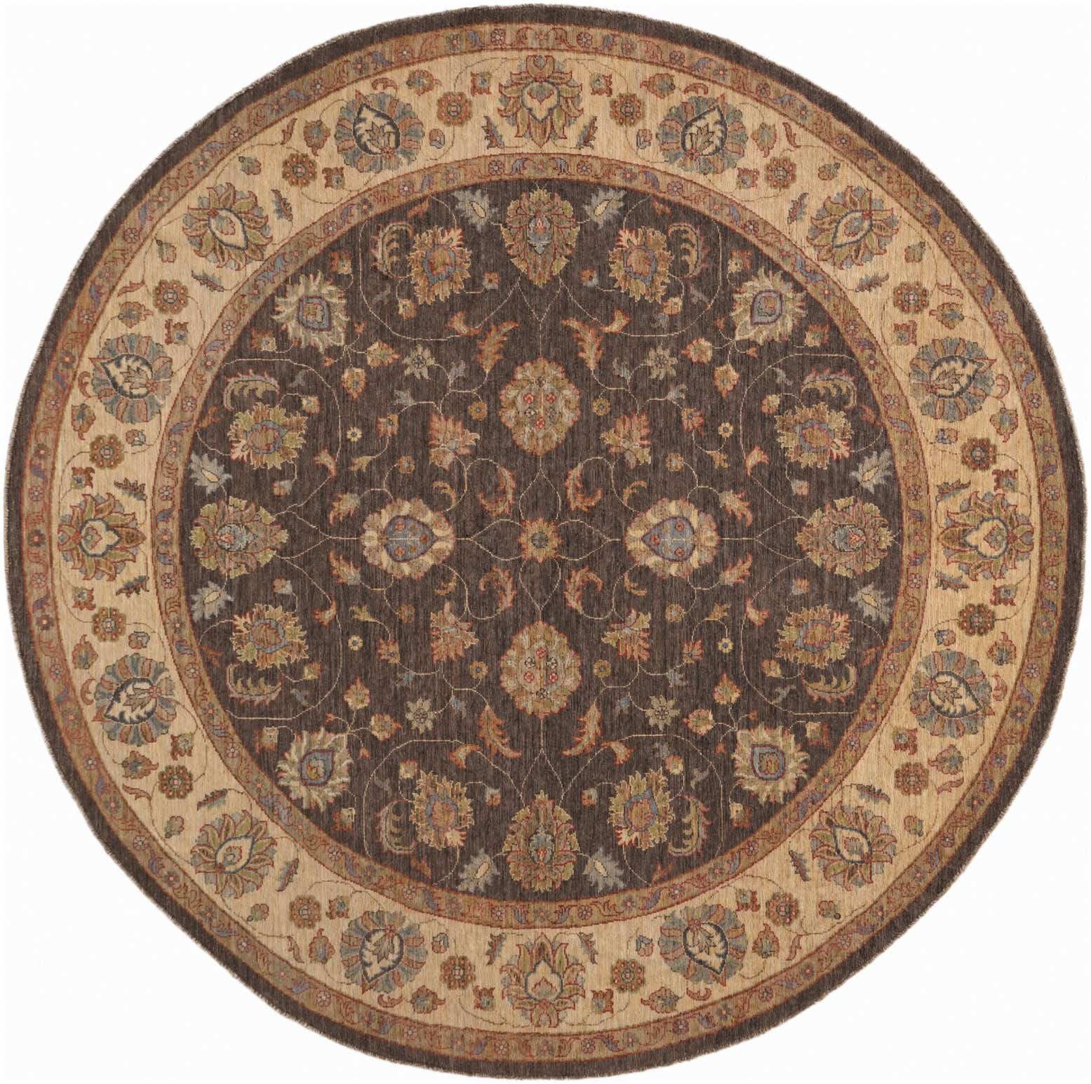 9' x 9' 1 Hand Knotted Ziegler Round Rug