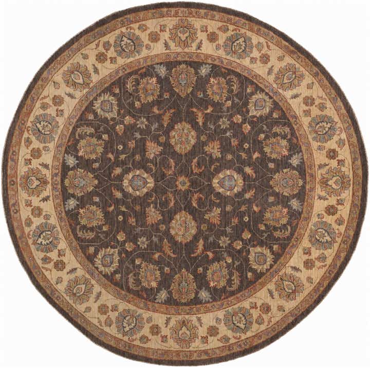 9' x 9' 1 Hand Knotted Ziegler Round Rug