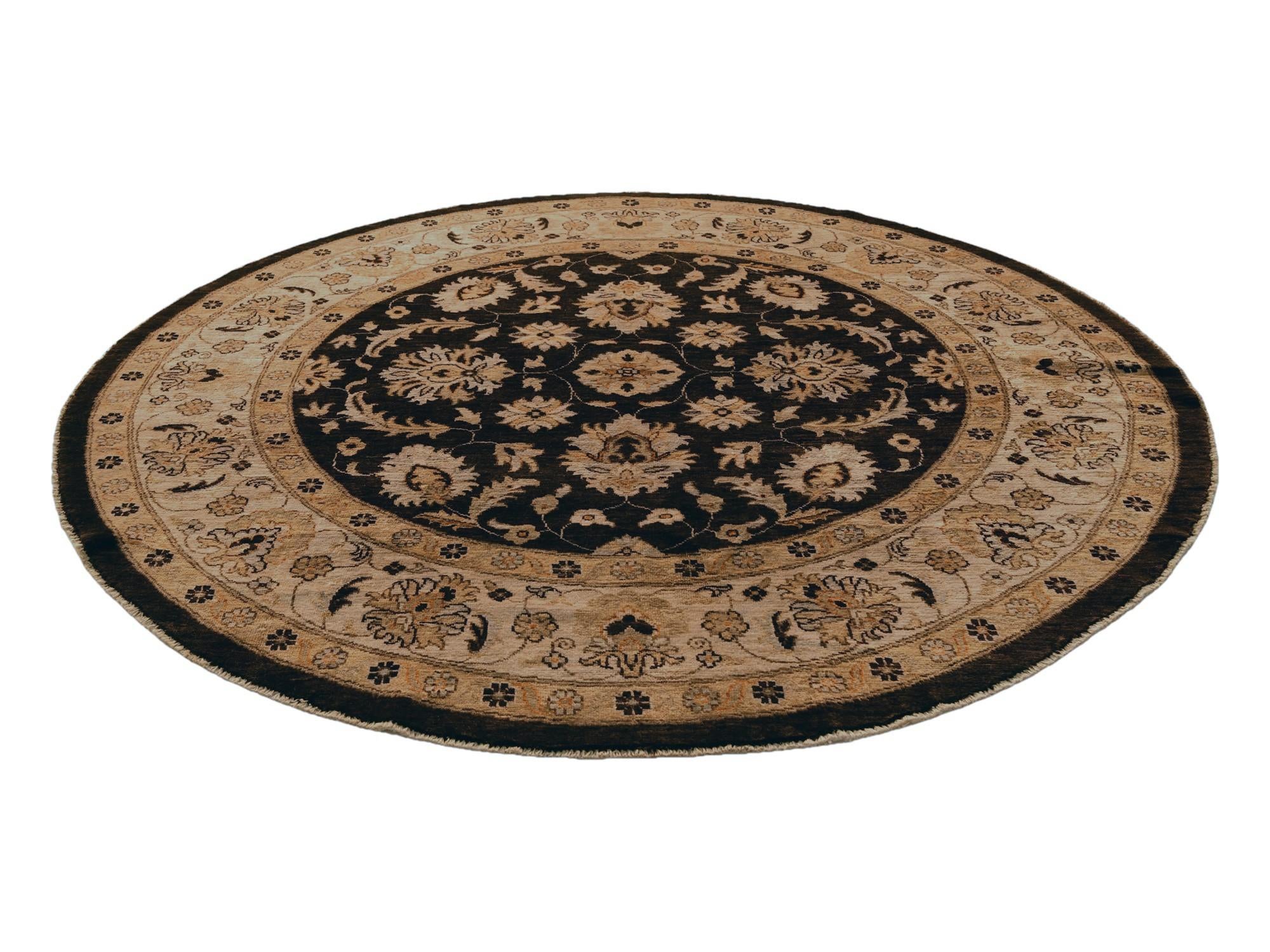 6' 6 x 6' 6 Hand Knotted Ziegler Round Rug