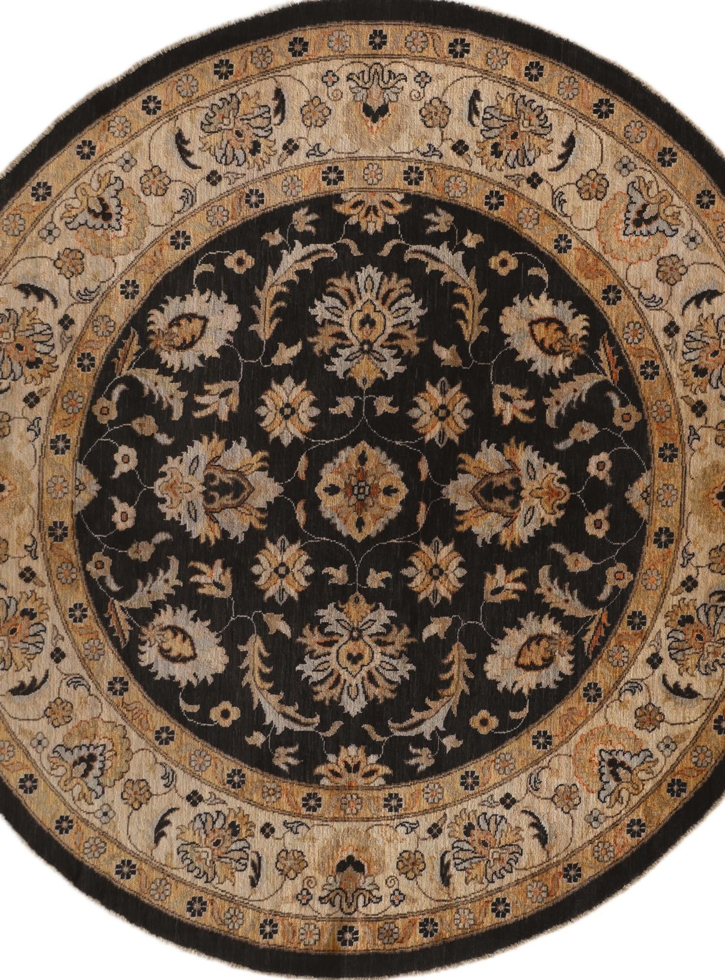 6' 6 x 6' 6 Hand Knotted Ziegler Round Rug