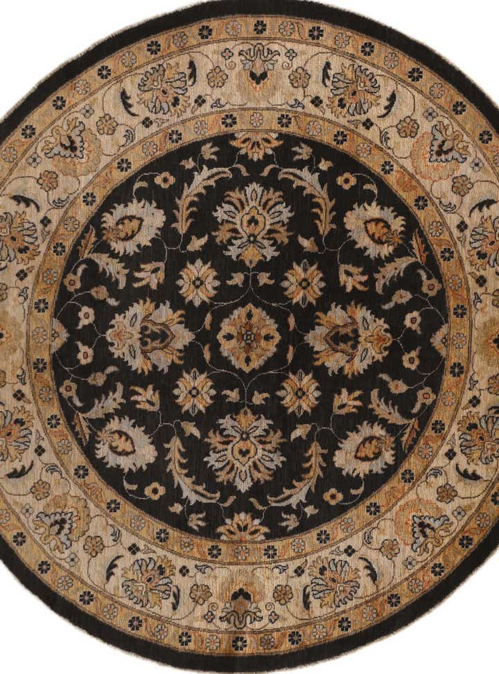 6' 6 x 6' 6 Hand Knotted Ziegler Round Rug