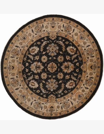 6' 6 x 6' 6 Hand Knotted Ziegler Round Rug