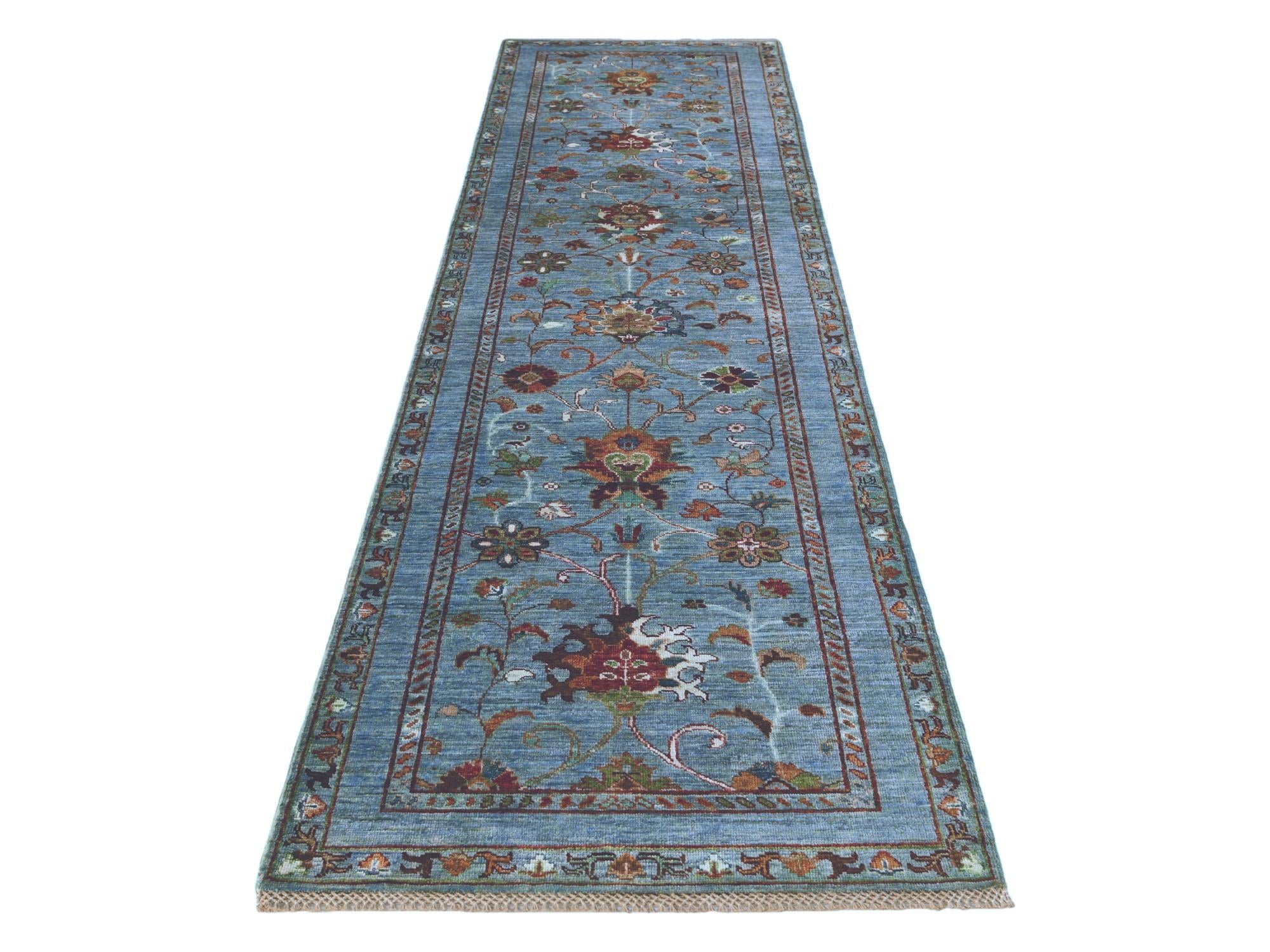 2' 8 x 10' Hand Knotted Ariana Ziegler Runner Rug