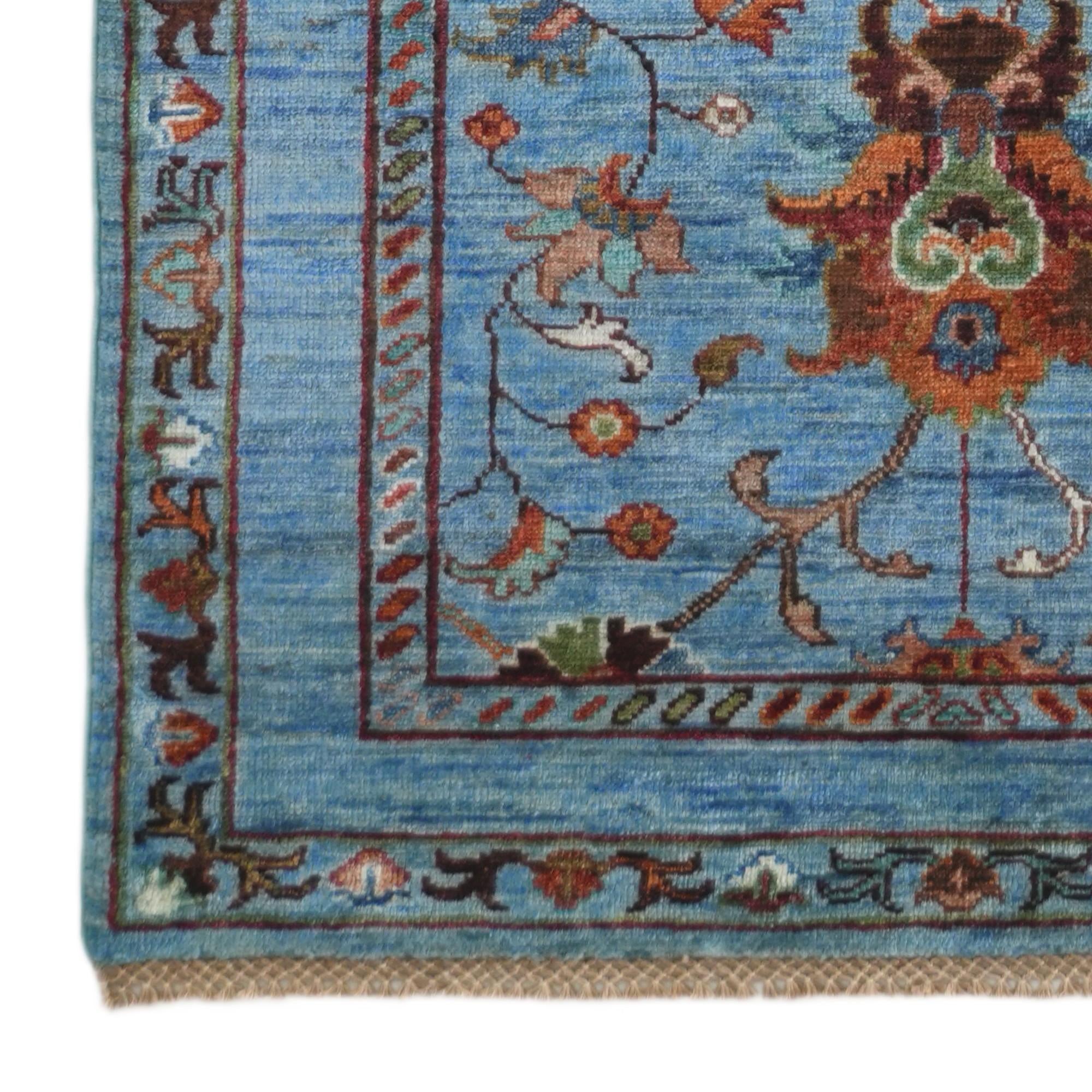 2' 8 x 10' Hand Knotted Ariana Ziegler Runner Rug