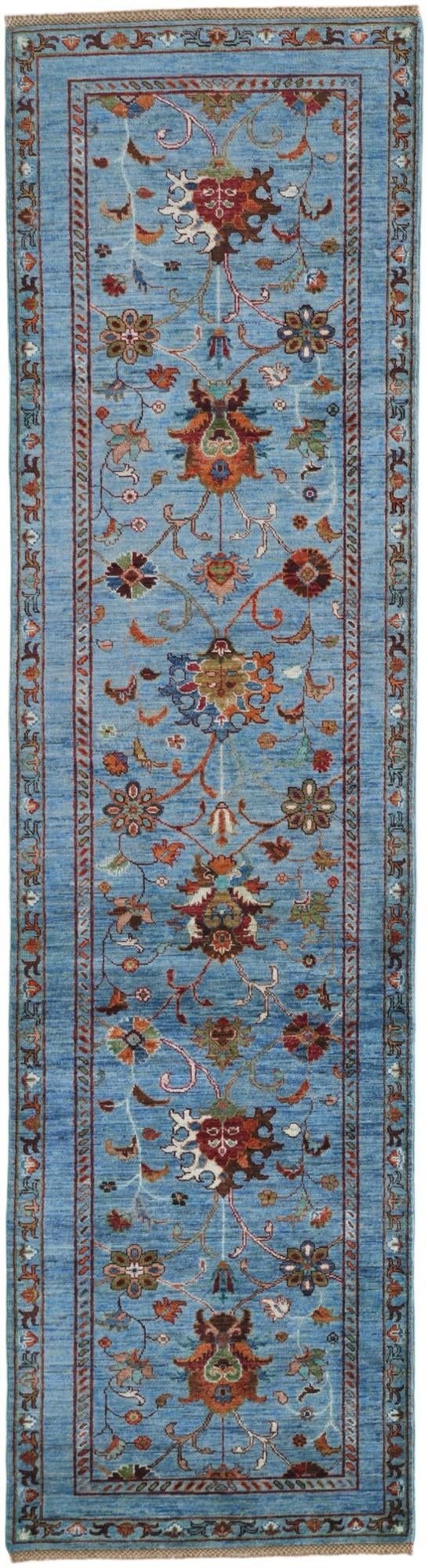 2' 8 x 10' Hand Knotted Ariana Ziegler Runner Rug