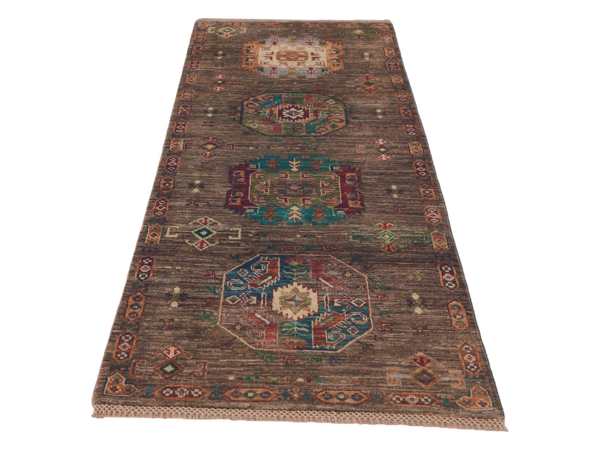 2' 9 x 6' 8 Hand Knotted Ariana Ziegler Runner Rug