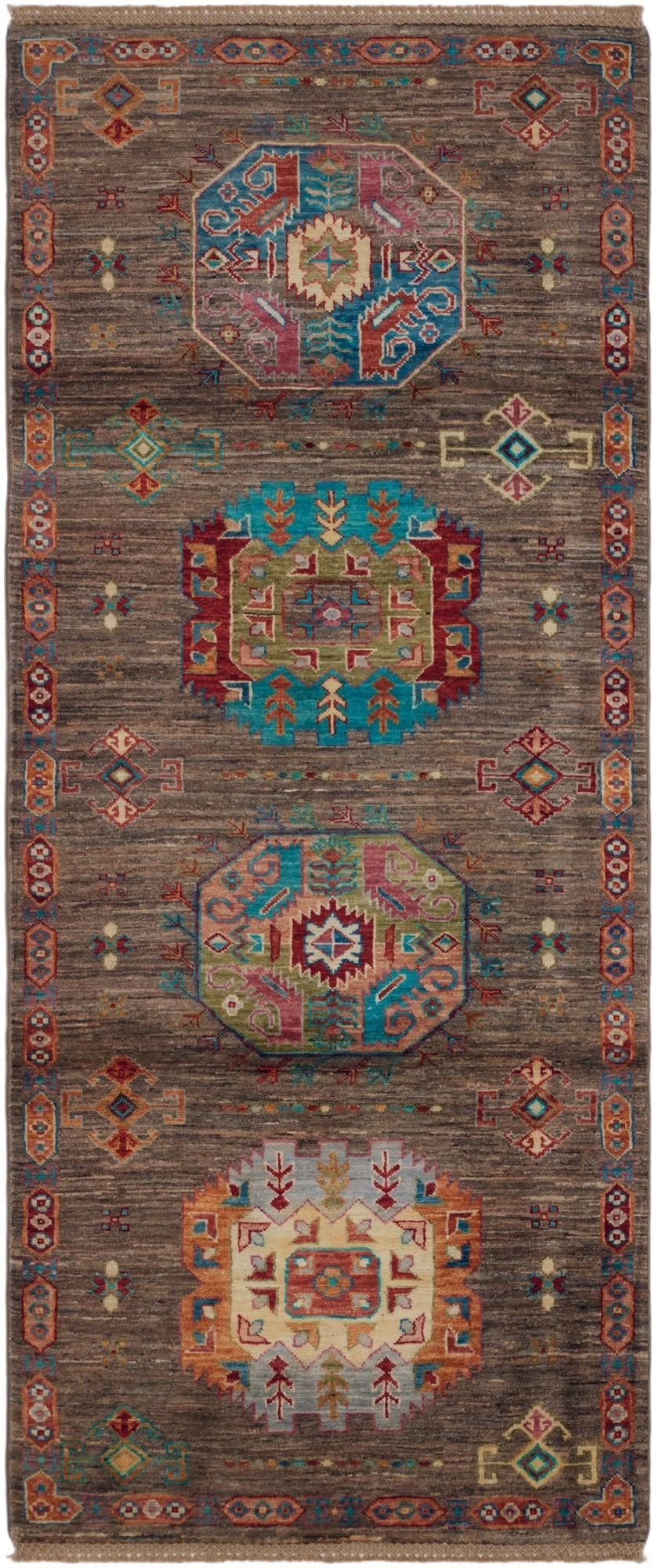 2' 9 x 6' 8 Hand Knotted Ariana Ziegler Runner Rug