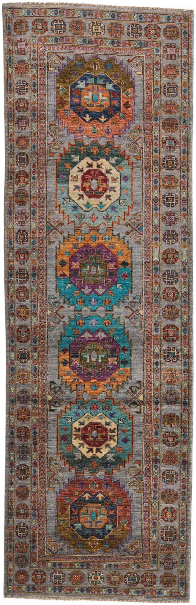 2' 9 x 8' 8 Hand Knotted Ariana Ziegler Runner Rug