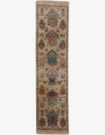 2' 5 x 9' 7 Hand Knotted Ariana Ziegler Runner Rug