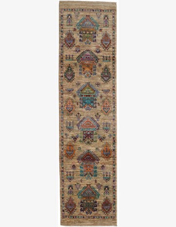 2' 6 x 9' 7 Hand Knotted Ariana Ziegler Runner Rug