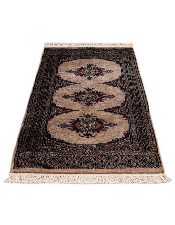 2' x 3' 11 Hand Knotted Bokhara Wool Runner Rug