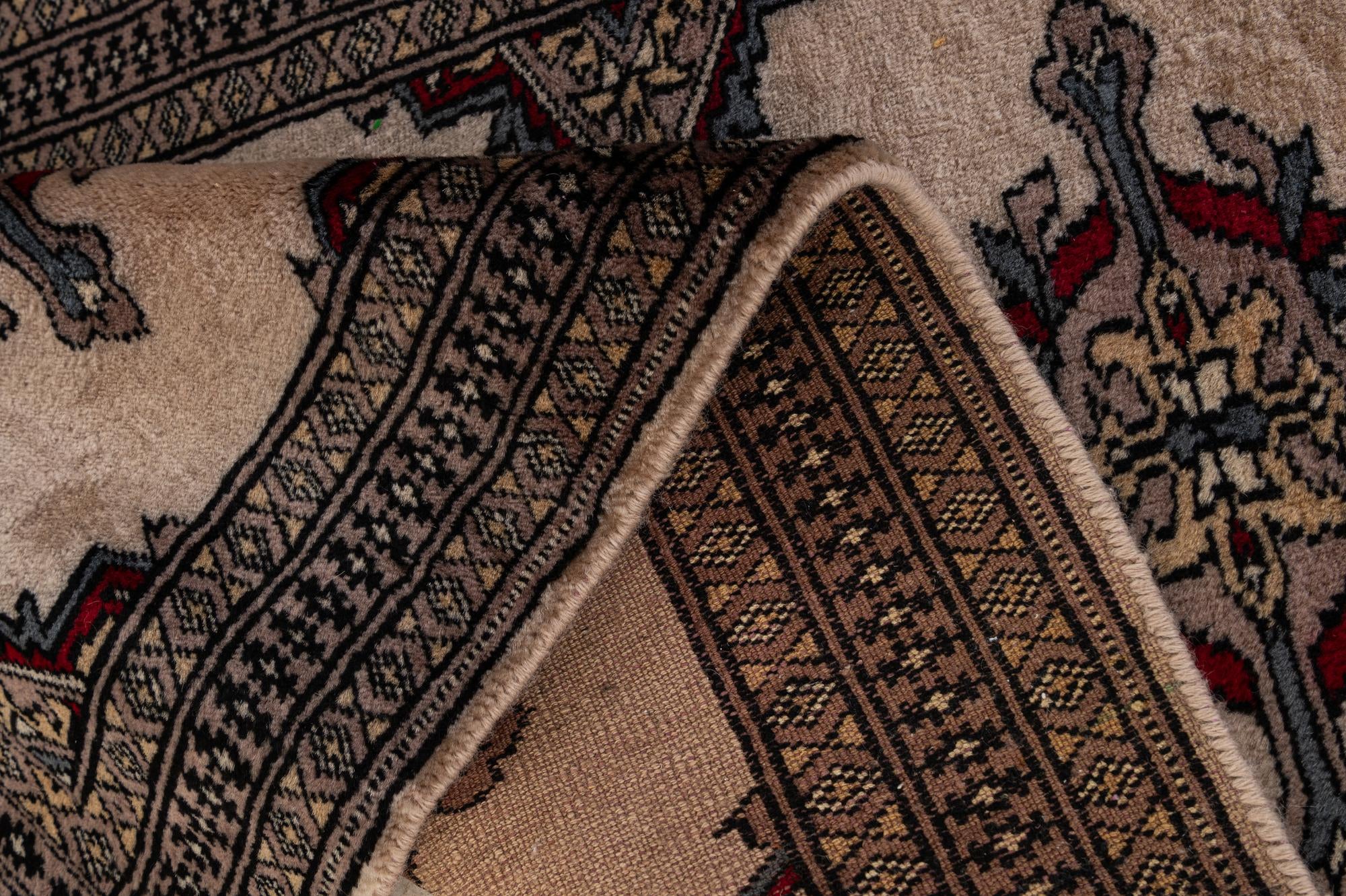 2' x 3' 11 Hand Knotted Bokhara Wool Runner Rug