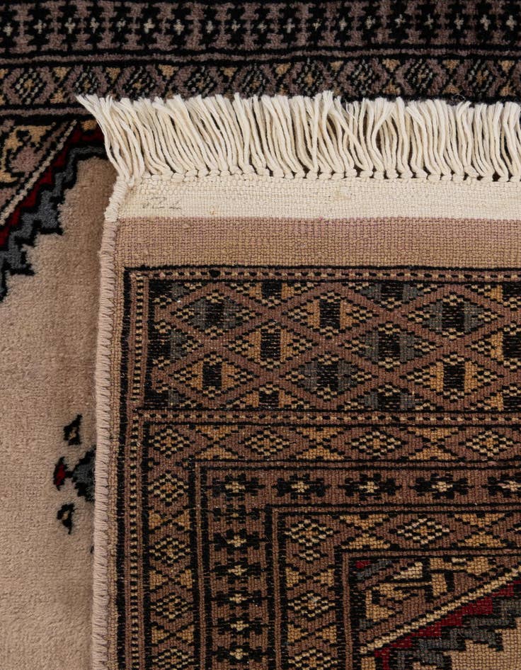 Detail image of 2' x 3' 11  Hand Knotted Bokhara Wool Runner Rug