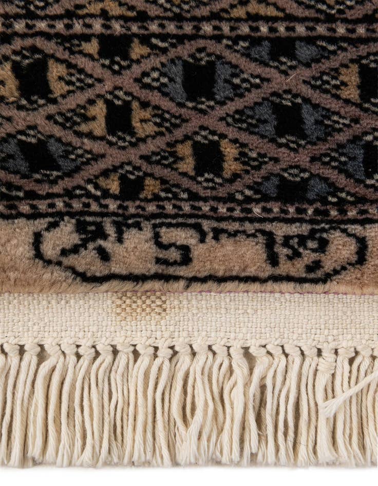 Detail image of 2' x 3' 11  Hand Knotted Bokhara Wool Runner Rug