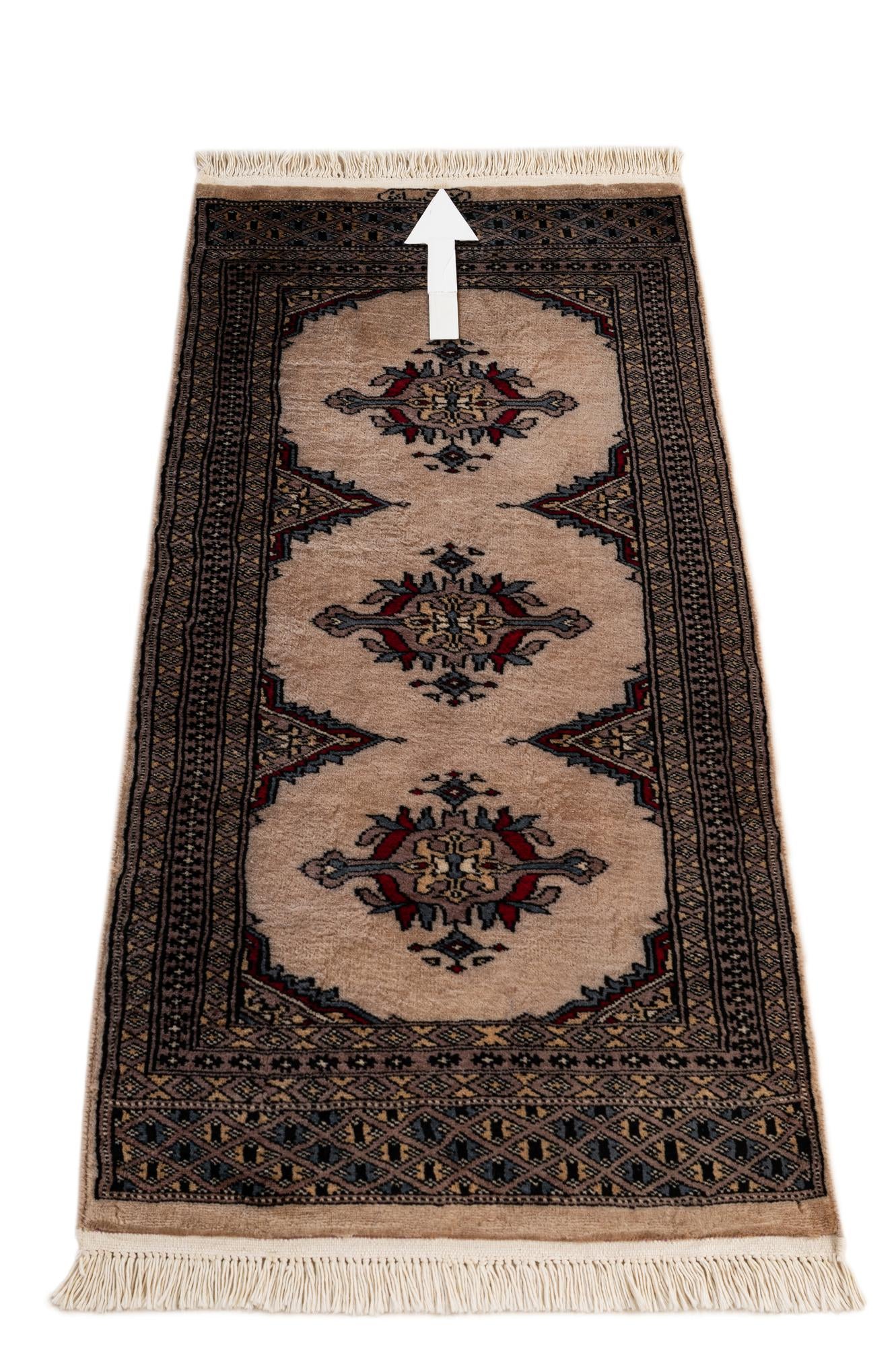 2' x 3' 11 Hand Knotted Bokhara Wool Runner Rug