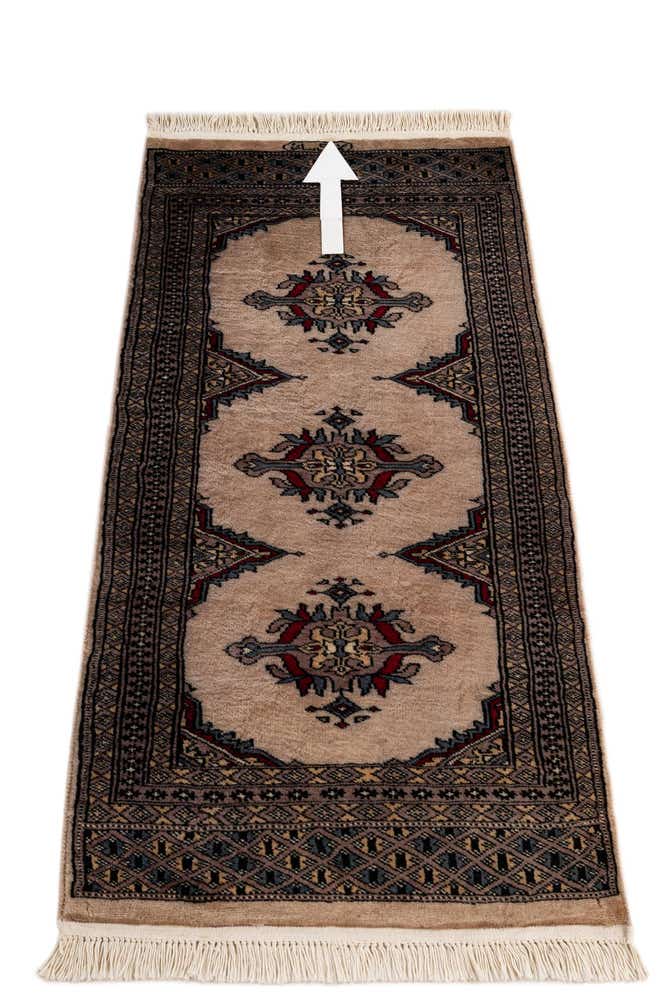 2' x 3' 11 Hand Knotted Bokhara Wool Runner Rug