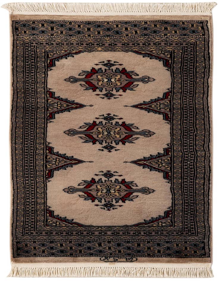 Detail image of 2' x 3' 11 Hand Knotted Bokhara Wool Runner Rug