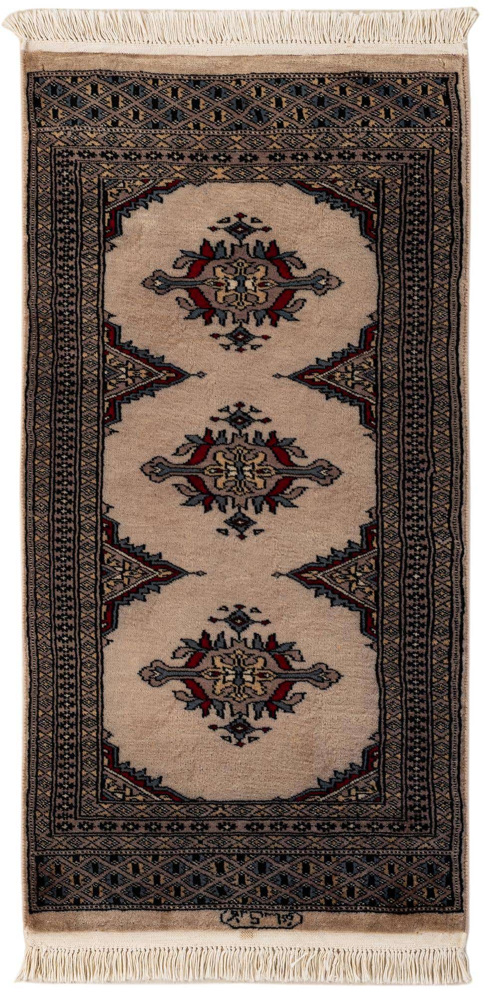 2' x 3' 11 Hand Knotted Bokhara Wool Runner Rug