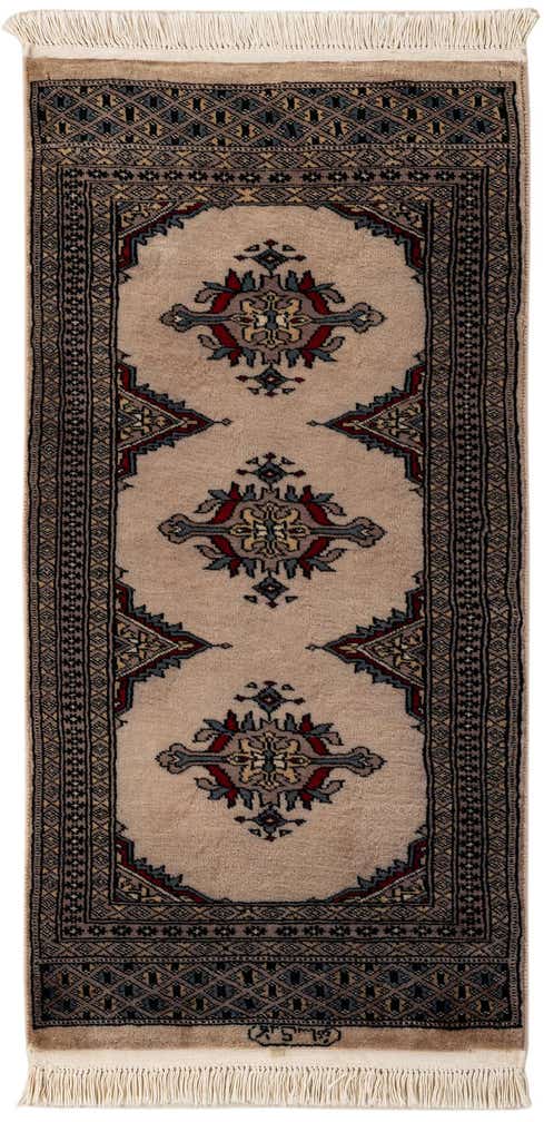 2' x 3' 11 Hand Knotted Bokhara Wool Runner Rug