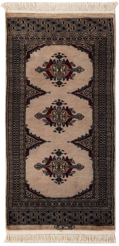 Detail image of 2' x 3' 11 Hand Knotted Bokhara Wool Runner Rug