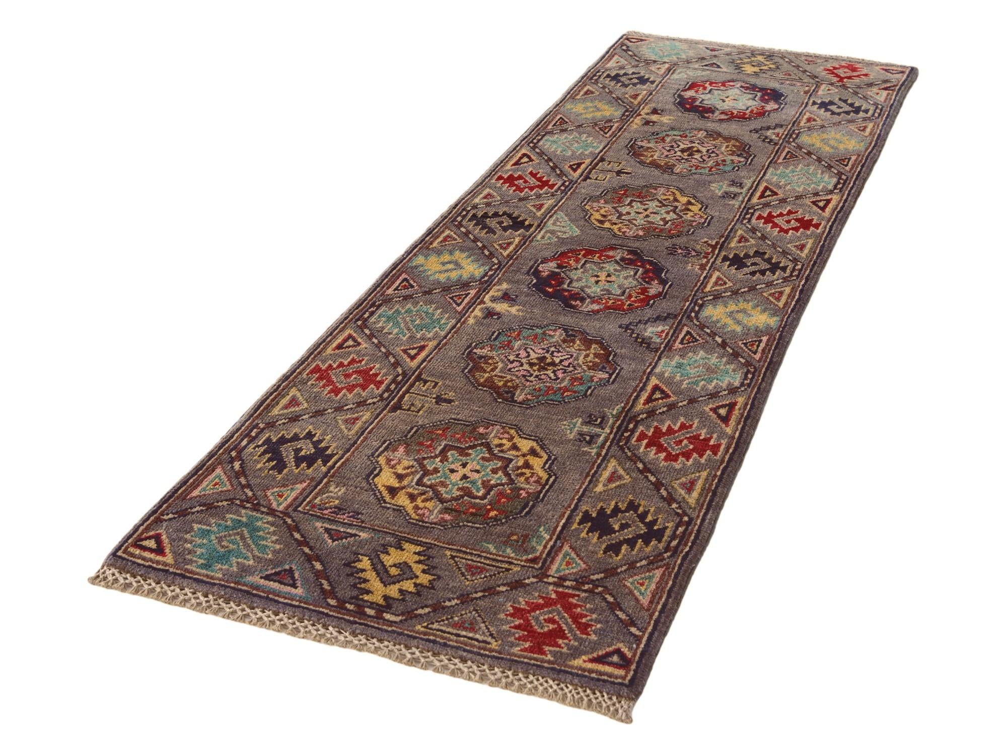 2' x 6' 1 Hand Knotted Kazak Runner Rug