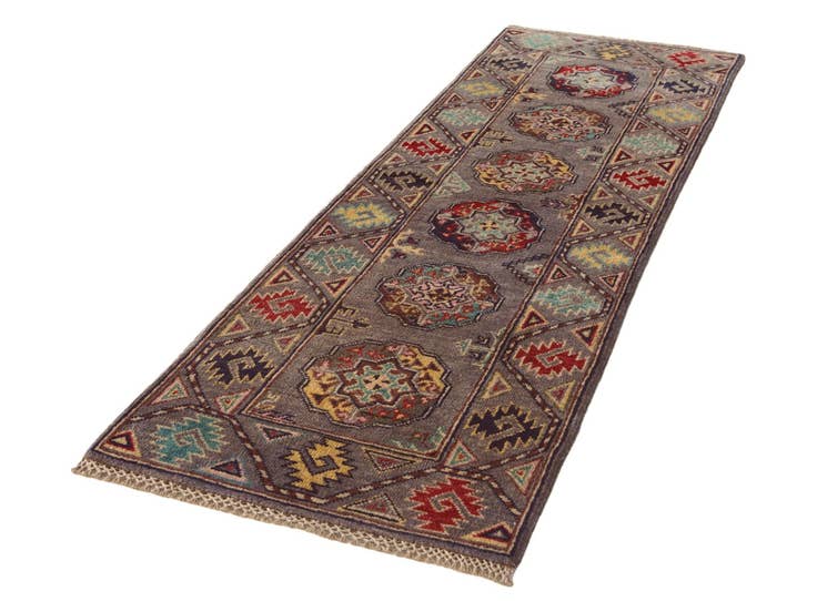 Detail image of 2' x 6' 1 Hand Knotted Kazak Runner Rug