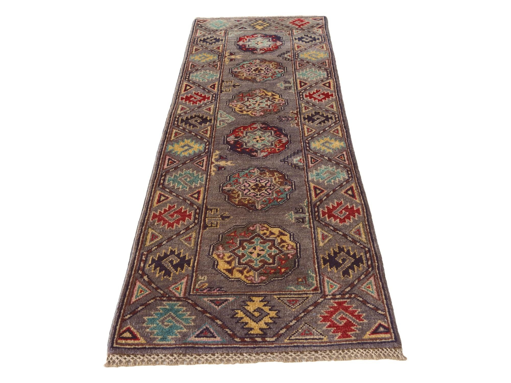 2' x 6' 1 Hand Knotted Kazak Runner Rug