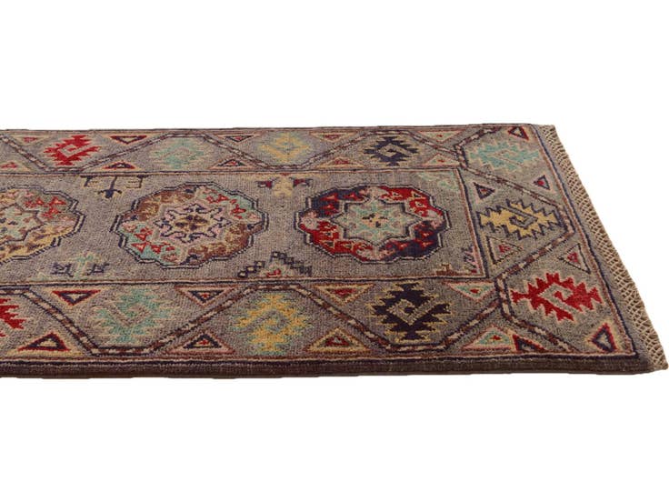 Detail image of 2' x 6' 1 Hand Knotted Kazak Runner Rug