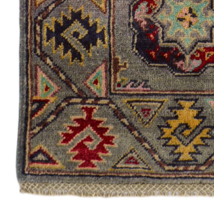 Detail image of 2' x 6' 1 Hand Knotted Kazak Runner Rug