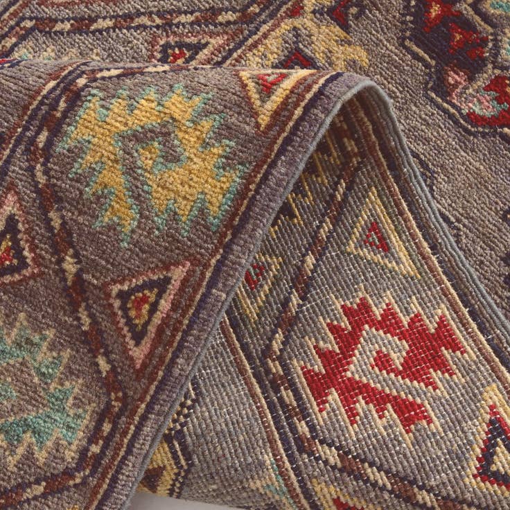 Detail image of 2' x 6' 1 Hand Knotted Kazak Runner Rug