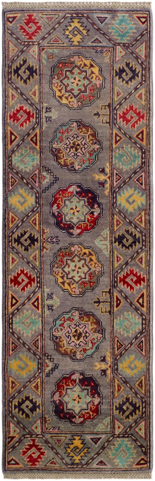 2' x 6' 1 Hand Knotted Kazak Runner Rug
