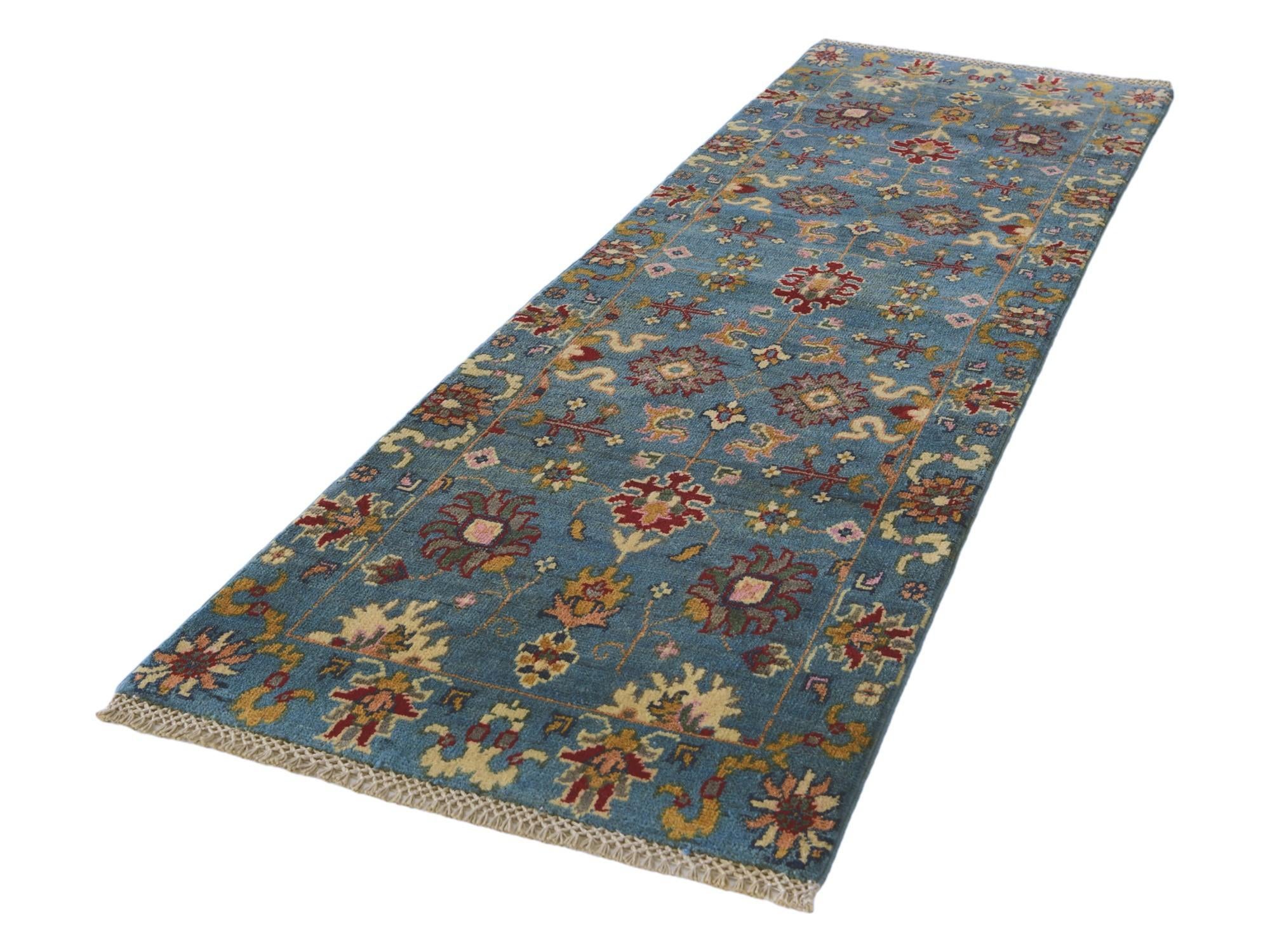 2' 2 x 6' 7 Hand Knotted Kazak Runner Rug