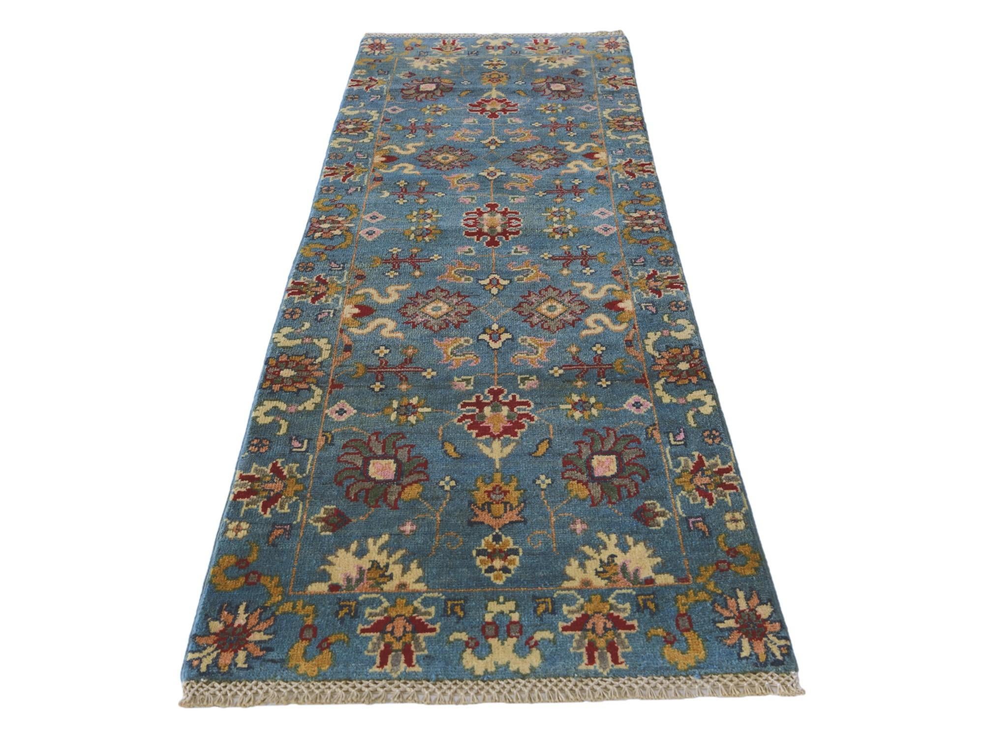 2' 2 x 6' 7 Hand Knotted Kazak Runner Rug