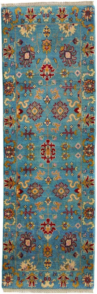Detailansicht von 65cm x 200cm Handgeknüpft Kazak Läufer Teppich
