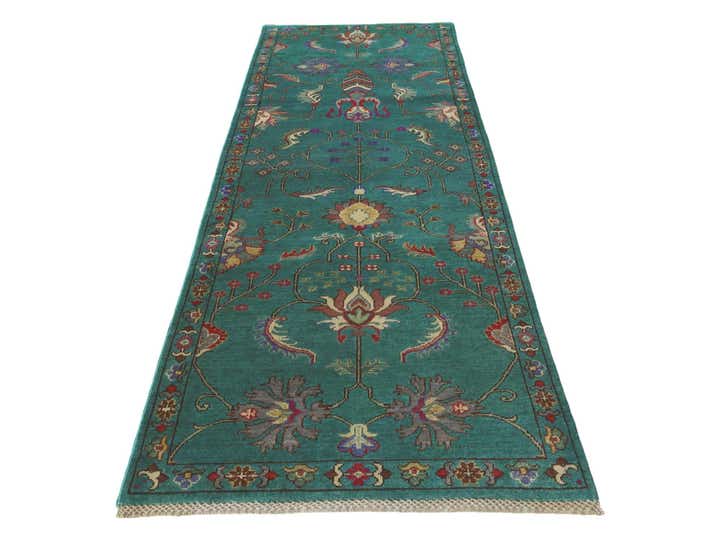 2' 11 x 9' 8 Hand Knotted Kazak Runner Rug