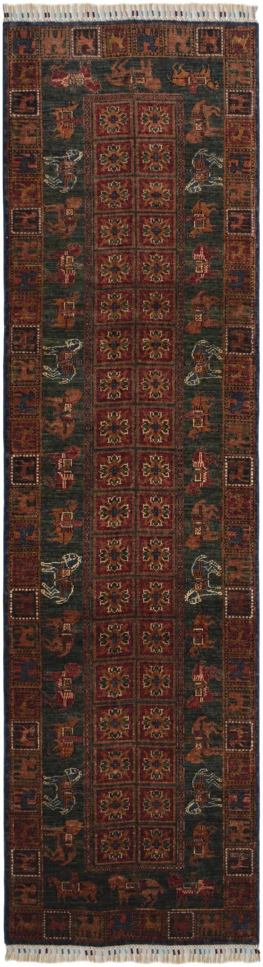2' 9 x 9' 10 Hand Knotted Kazak Runner Rug