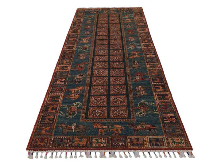 2' 11 x 8' 10 Hand Knotted Kazak Runner Rug