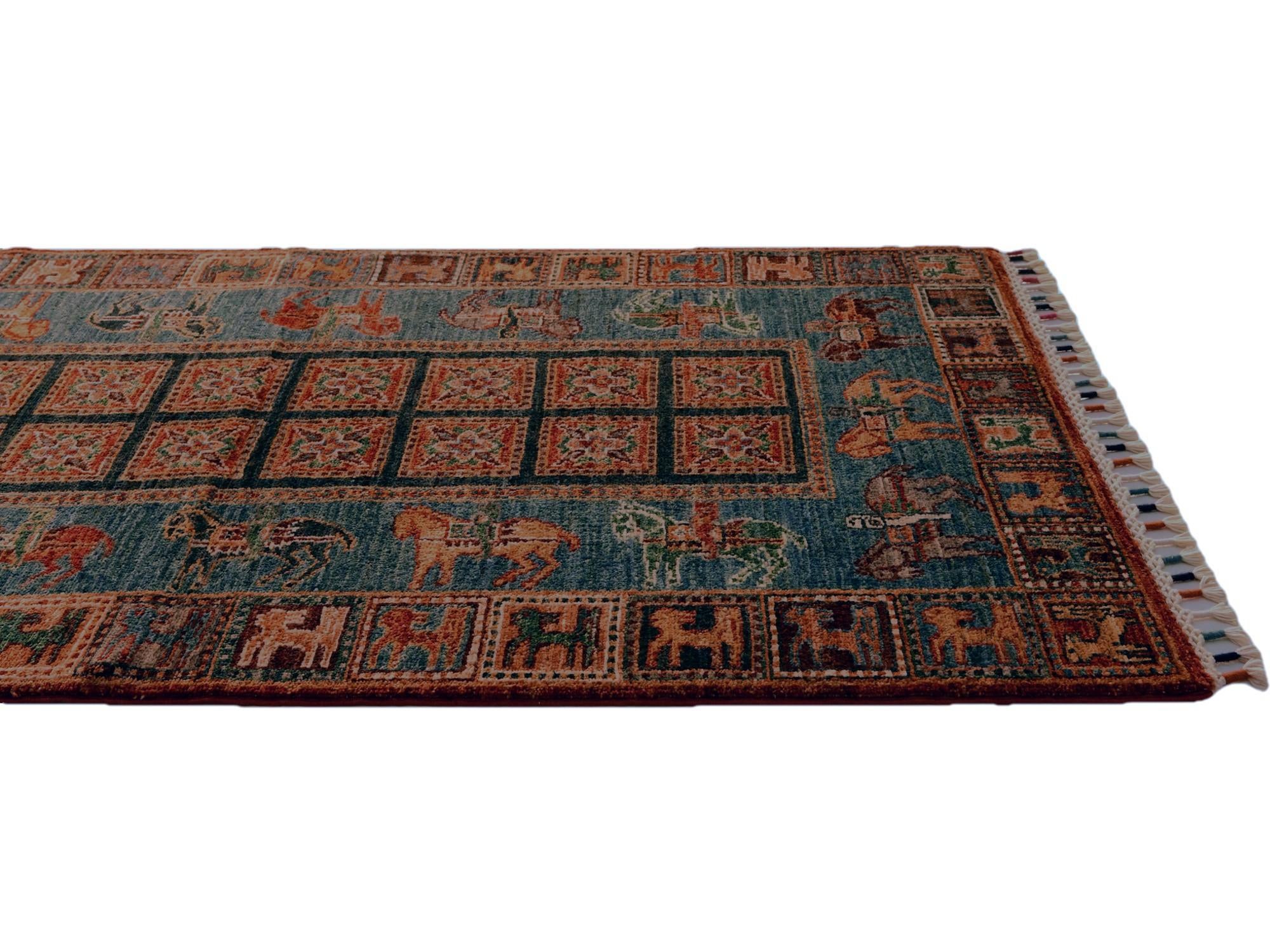 2' 11 x 8' 10 Hand Knotted Kazak Runner Rug