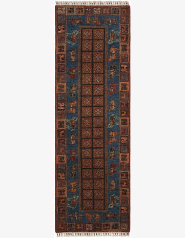 2' 11 x 8' 10 Hand Knotted Kazak Runner Rug