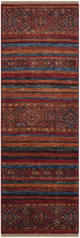 Detailansicht von 60cm x 185cm Handgeknüpft Kazak Läufer Teppich