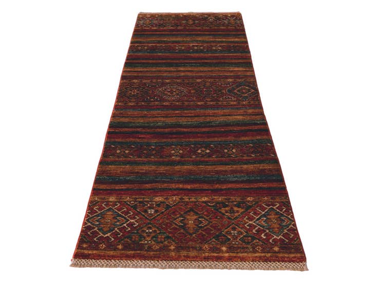 Detail image of 2' x 6' 2 Hand Knotted Kazak Runner Rug