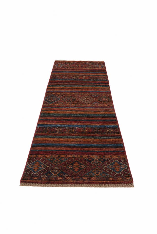 Detail image of 2' x 6' 2 Hand Knotted Kazak Runner Rug