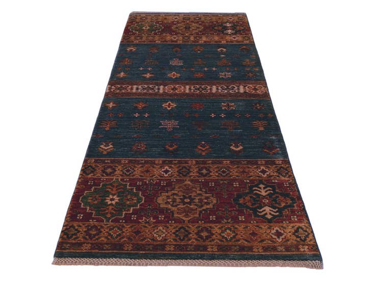 Detail image of 2' 4 x 6' 10 Hand Knotted Kazak Runner Rug