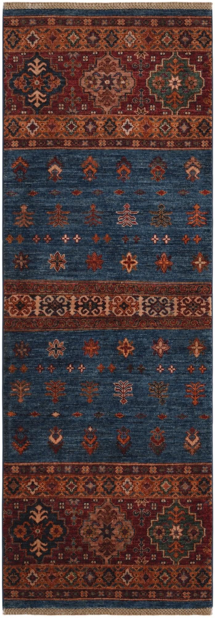 2' 4 x 6' 10 Hand Knotted Kazak Runner Rug
